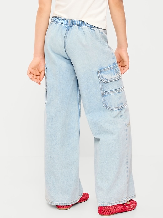 L'image numéro 2 présente Cargo coupe très généreuse à jambe large à taille basse extensible pour fille