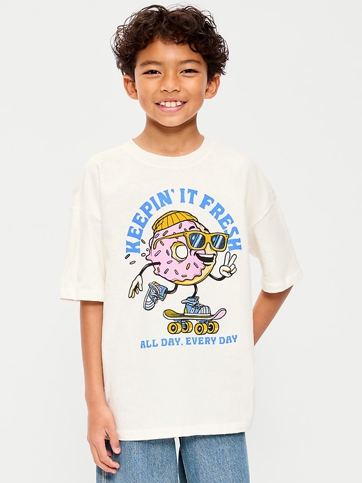 Image number 1 showing, Oversized Short-Sleeve Graphic T-Shirt for Boys