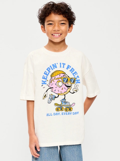 Oversized Short-Sleeve Graphic T-Shirt for Boys