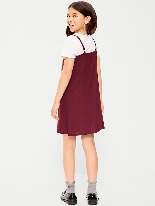 L'image numéro 2 présente Ensemble t-shirt à manches courtes à imprimé et robe pour fille
