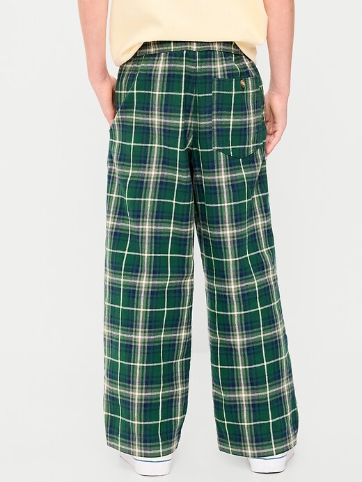 L'image numéro 2 présente Pantalon à taille extensible en flanelle à carreaux pour garçon