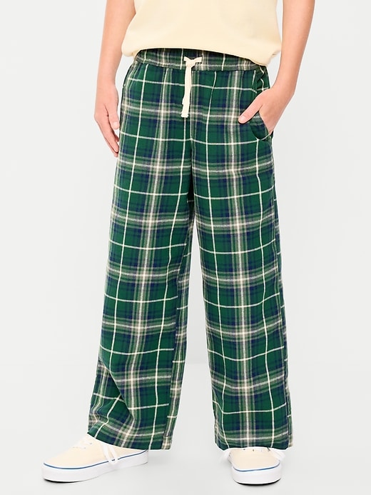 L'image numéro 1 présente Pantalon à taille extensible en flanelle à carreaux pour garçon