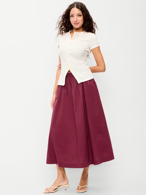Poplin Midi Skirt