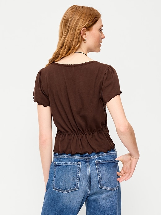 Image number 2 showing, Lace-Trim Button-Down Top