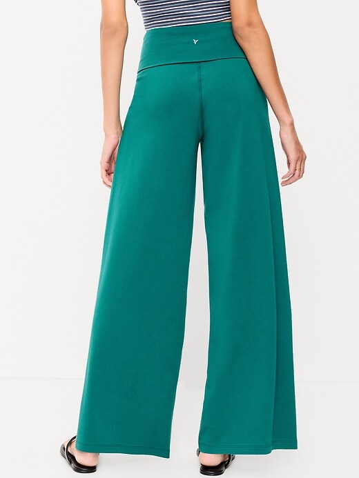 Image number 2 showing, High-Waisted PowerChill Fold-Over Wide-Leg Pants