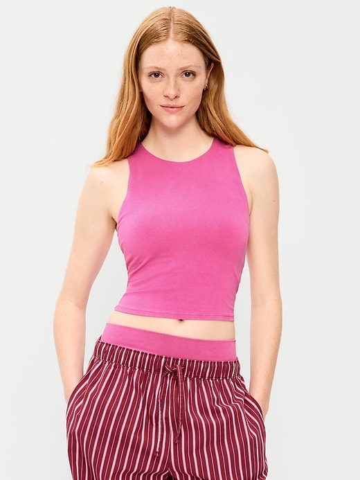 Image number 1 showing, Medium Support PowerSoft High-Neck Racerback Sports Bra