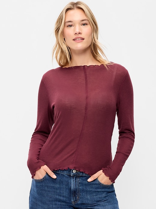 Image number 5 showing, Lettuce-Edge Tissue T-Shirt