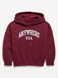 Image number 1 showing, Oversized Graphic Pullover Hoodie for Girls