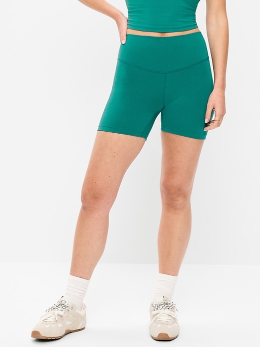 Image number 1 showing, High-Waisted PowerChill Biker Shorts -- 5-inch inseam