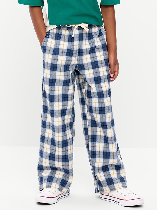 Image number 1 showing, Pull-On Baggy Plaid Flannel Pants for Boys