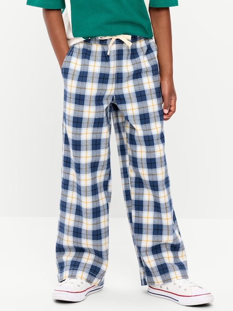 Pull-On Baggy Plaid Flannel Pants for Boys