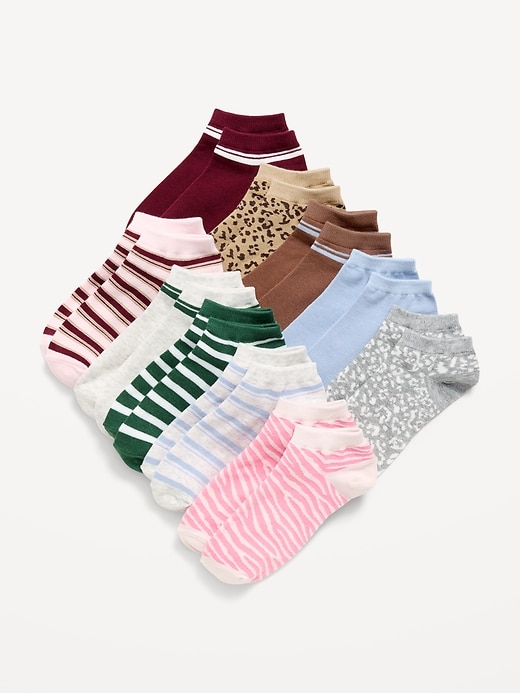 Image number 1 showing, Ankle Socks 10-Pack for Girls