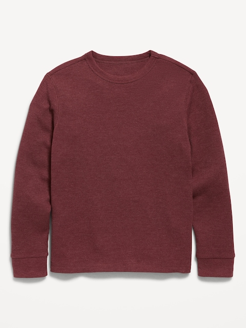 Long-Sleeve Waffle-Knit T-Shirt for Boys