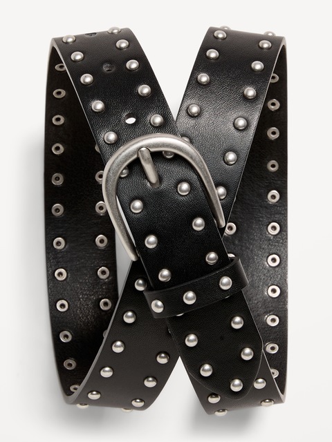 Studded Faux-Leather Belt for Girls