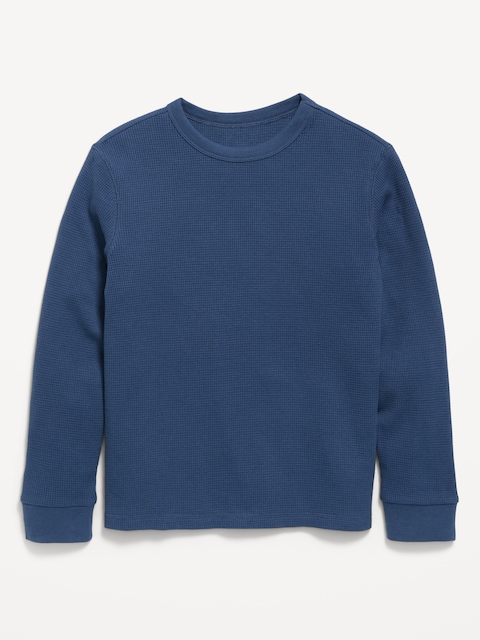 Long-Sleeve Waffle-Knit T-Shirt for Boys