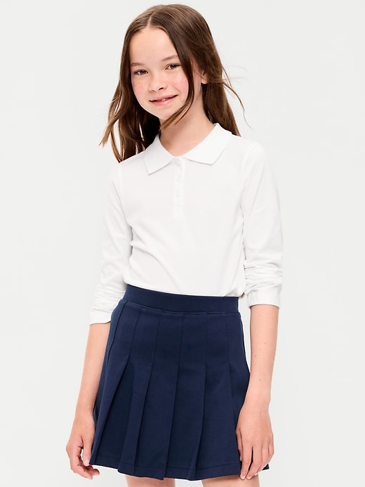 Image number 1 showing, School Uniform Jersey-Knit Polo Shirt for Girls