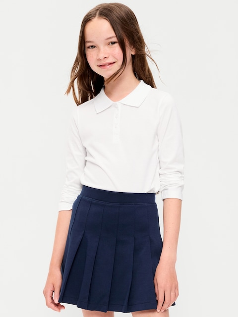 School Uniform Jersey-Knit Polo Shirt for Girls