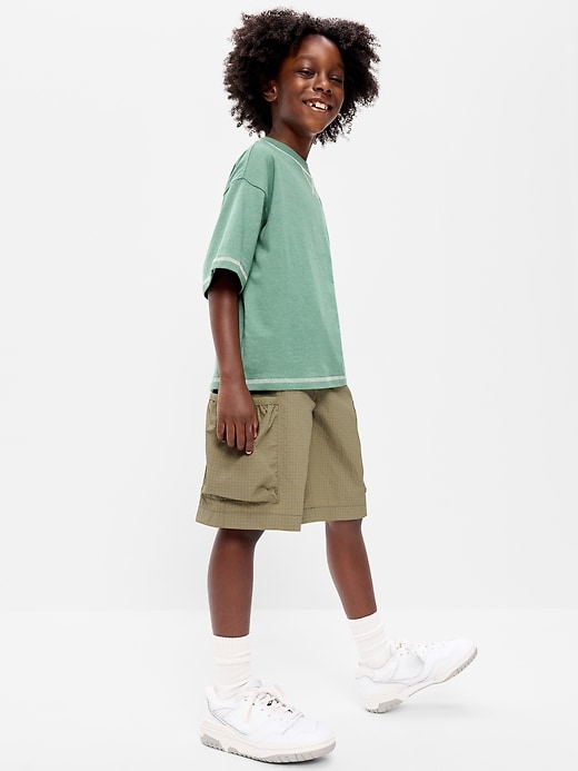 Image number 3 showing, Below Knee Super Baggy Ripstop Cargo Shorts for Boys