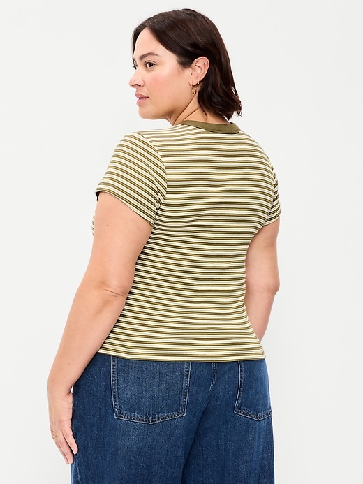 Image number 8 showing, Snug Crew-Neck Ribbed T-Shirt