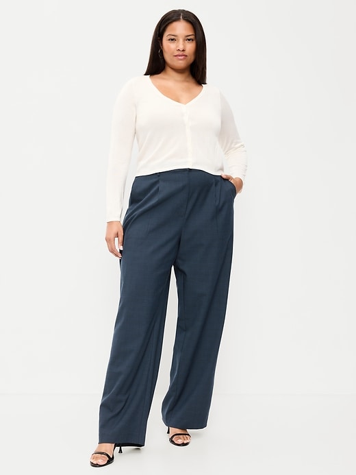 Image number 8 showing, High-Waisted Taylor Trouser Wide-Leg Pants