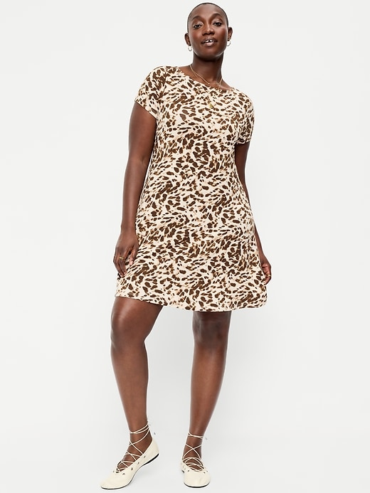 Image number 6 showing, Short-Sleeve Mini Swing Dress