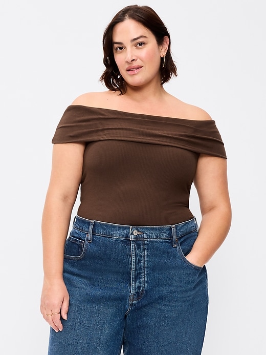 Image number 7 showing, Off-The-Shoulder Fitted Top