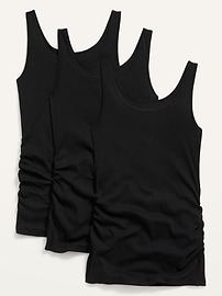 Image number 1 showing, Maternity First Layer Ribbed Tank Top 3-Pack