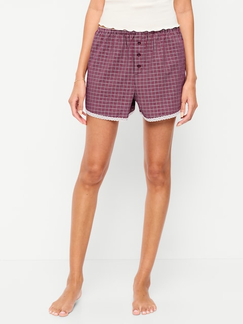 Classic Poplin Boxer Pajama Shorts