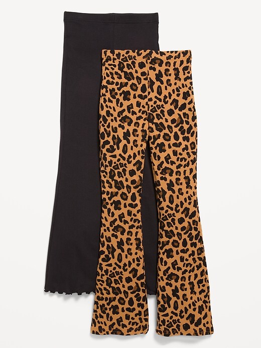 Image number 1 showing, 2-Pack Built-In Tough Full-Length Flared Leggings for Girls