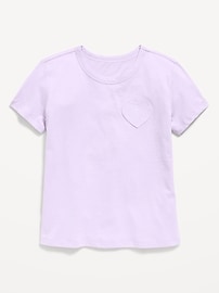 Image number 1 showing, Softest Short-Sleeve Heart-Pocket T-Shirt for Girls