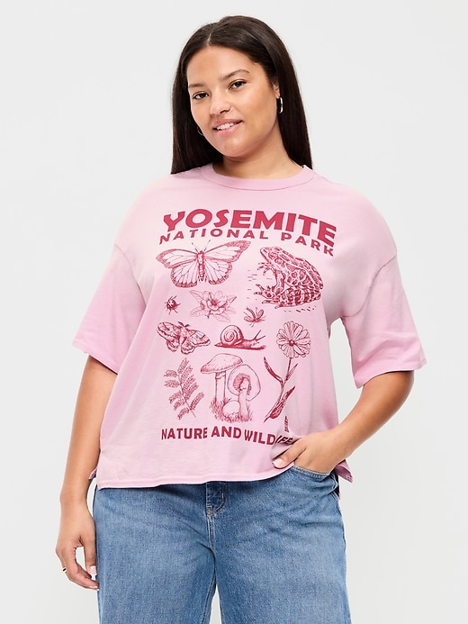 Image number 6 showing, Yosemite National Park™ Crew-Neck Oversized Crop T-Shirt
