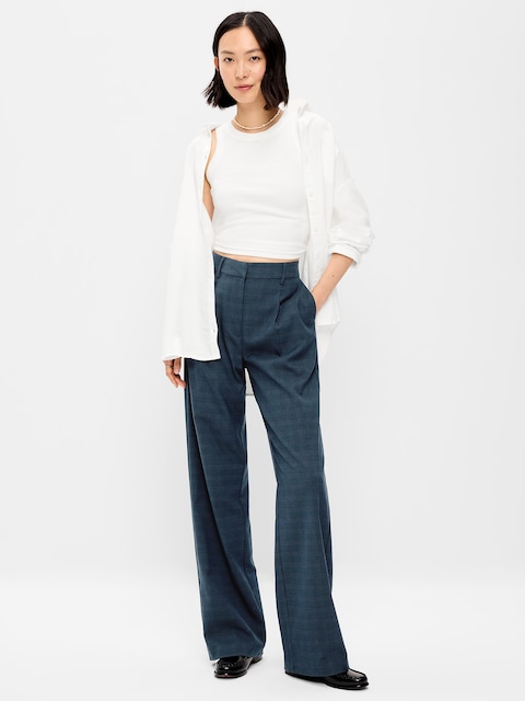 High-Waisted Taylor Trouser Wide-Leg Pants