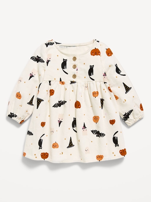 Image number 1 showing, Printed Long-Sleeve Corduroy Dress for Baby
