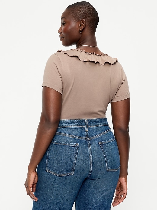 Image number 6 showing, Lettuce-Edge Scoop-Neck Top