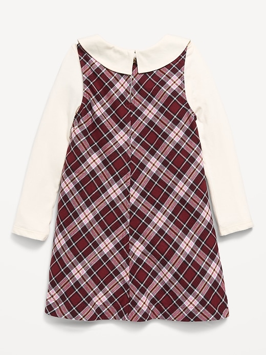 Image number 2 showing, Collared Top and Plaid Dress Set for Toddler Girls