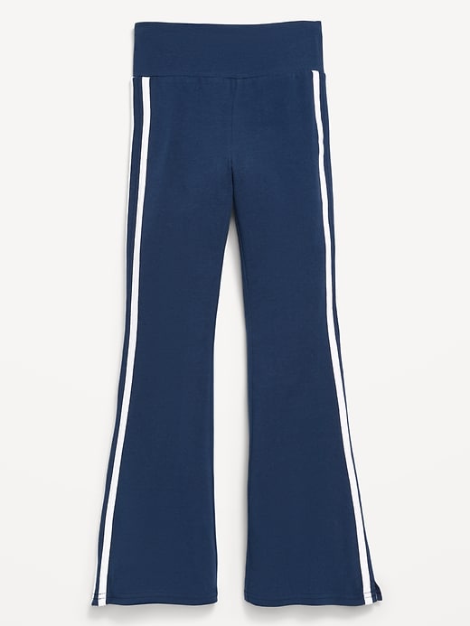 Image number 1 showing, High-Waisted Side Striped Flared Leggings for Girls