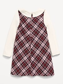 Image number 2 showing, Collared Top and Plaid Dress Set for Toddler Girls