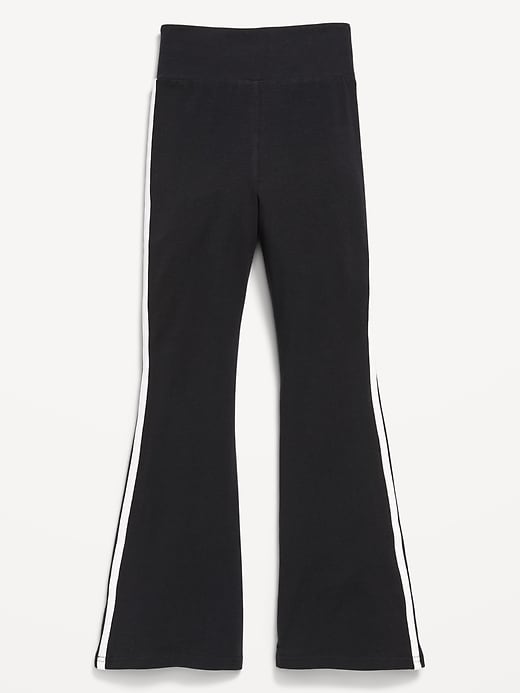 Image number 2 showing, High-Waisted Side Striped Flared Leggings for Girls
