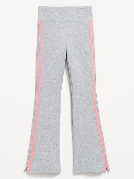 Image number 1 showing, High-Waisted Side Striped Flared Leggings for Girls