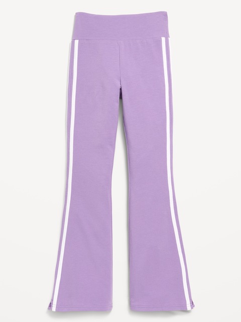 High-Waisted Side Striped Flared Leggings for Girls