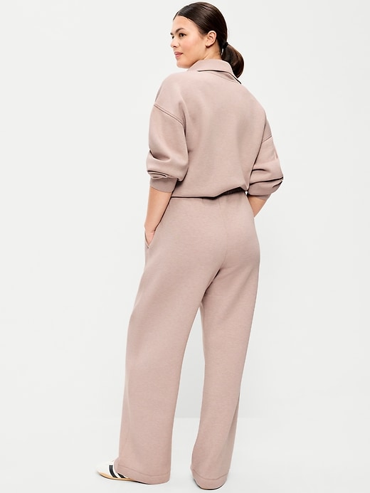 Image number 6 showing, High-Waisted Bounce Fleece Wide-Leg Sweatpants