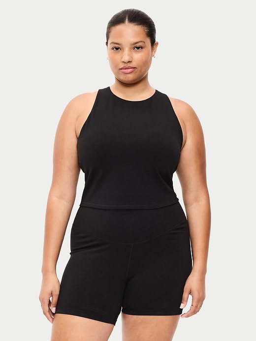 Image number 7 showing, Medium Support PowerSoft High-Neck Racerback Sports Bra
