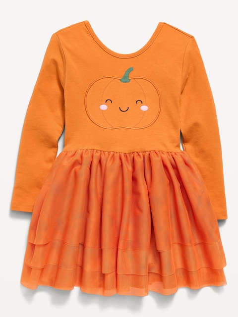 Long-Sleeve Halloween Tutu Dress for Toddler Girls