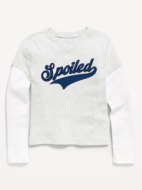 T-SHIRT AJUSTÉ 2-EN-1 À IMPRIMÉ POUR FILLE