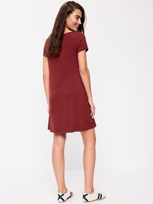 Image number 2 showing, Short-Sleeve Mini Swing Dress