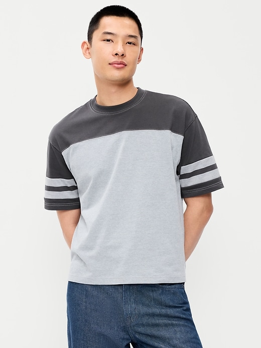 Image number 1 showing, Heavyweight Short-Sleeve Football-Style T-Shirt