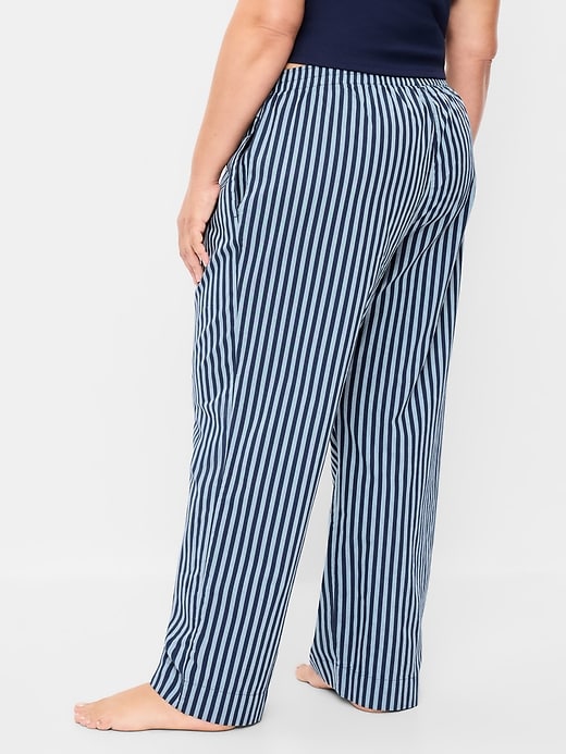 Image number 8 showing, High-Waisted Poplin Pajama Pant