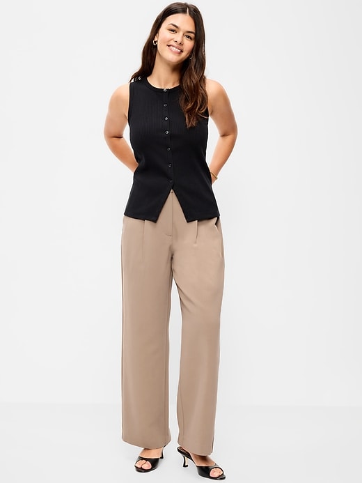 L'image numéro 6 présente Pantalon de tailleur Taylor à jambe large à taille très haute