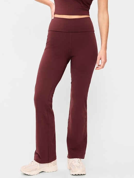 Image number 1 showing, High-Waisted PowerChill Fold-Over Bootcut Leggings