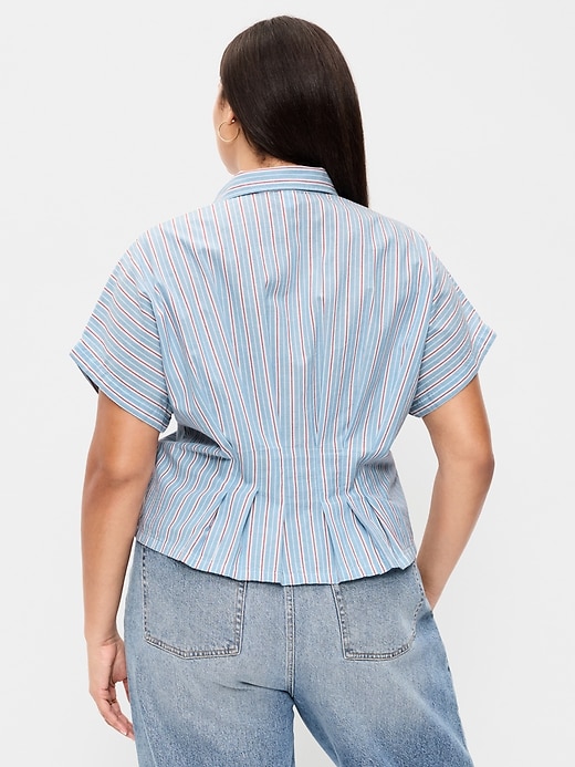 Image number 8 showing, Slim Short-Sleeve Cinched-Waist Button-Down Shirt